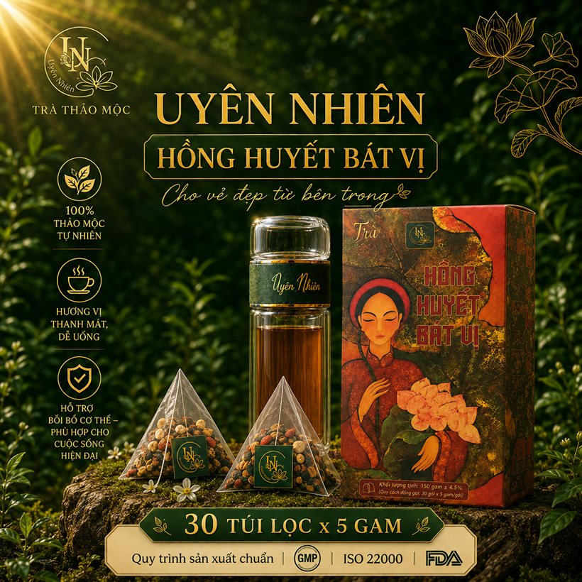 Trà Hồng Huyết Bát Vị 1 hộp 30 túi lọc