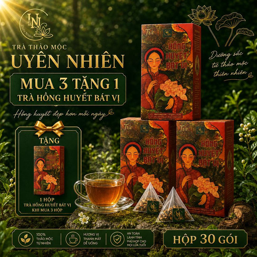 Mua 3 tặng 1 Trà Hồng Huyết Bát Vị